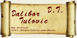 Dalibor Tulović vizit kartica